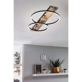 Boyle LED Ring Close to Ceiling Light Black/Wood