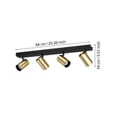 Cumaribo LED GU10 Spotlight Black with Brushed Brass