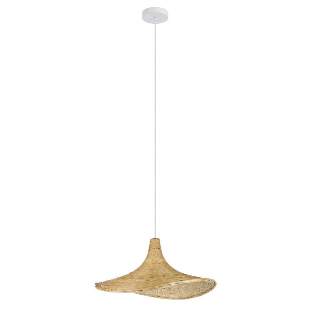 Haxey 1lt Natural Rattan Bamboo Wicker Pendant Light – Roundabout Lighting