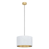 Tamaresco 1lt Pendant Light with Ribbed Velvet Fabric Drum Shade