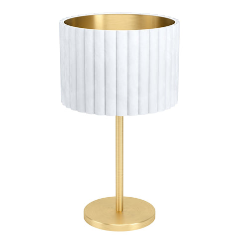 Tamaresco Table Lamp with Ribbed Velvet Fabric Drum Shade