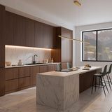 Aeris Fluted/Ribbed LED Linear Bar Pendant Light