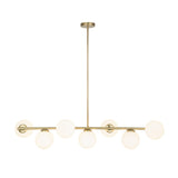 Preston 7lt Linea Bar Pendant Light with Opal Ball Glass's