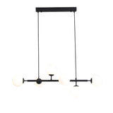 Eva 6 Light Opal Glass Ball Linea Bar Pendant Light