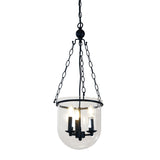 Weston 3 Light Glass Floating Lantern Chain Pendant Light Black