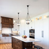 Weston 3 Light Glass Floating Lantern Chain Pendant Light Black