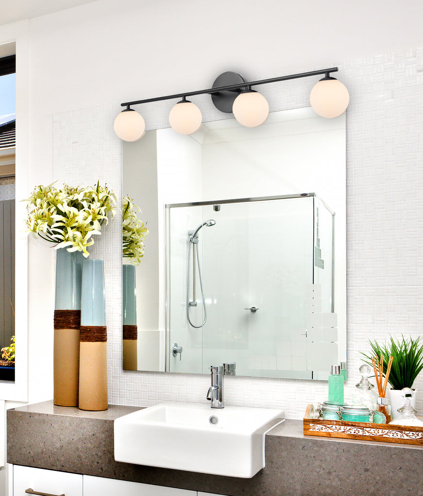 Moran Wall/Vanity Light with Opal Glass Spheres Roundabout Lighting