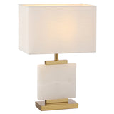Dana Marble Base Table Lamp with Rectangle Fabric Shade