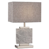 Dana Marble Base Table Lamp with Rectangle Fabric Shade