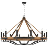 Darien Wood/Metal Round Chandelier Lantern Pendant Light