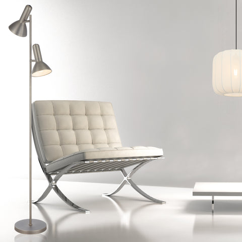 Hyvik 2lt Metal Floor Reading Lamp