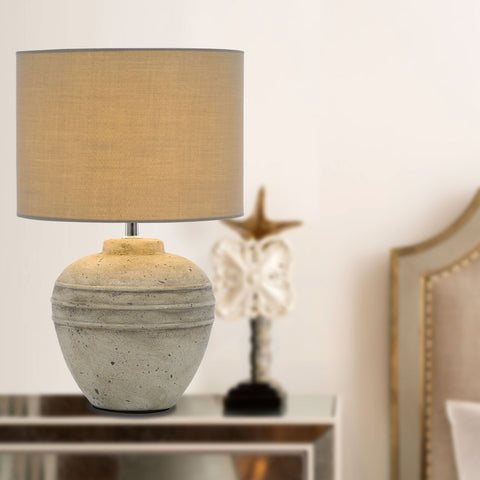 Sierra Ceramic Table Lamp with Drum Fabric Shade