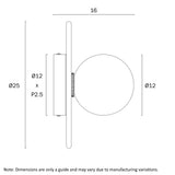 Varon Travertine Round Stone Disc Wall Light with Glass Sphere