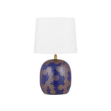 Wishes Oriental Ceramic Table Lamp with Drum Fabric Shade
