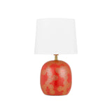 Wishes Oriental Ceramic Table Lamp with Drum Fabric Shade