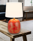 Wishes Oriental Ceramic Table Lamp with Drum Fabric Shade