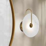 Zonder Alabaster LED Round Stone Disc Wall Light