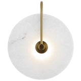 Zonder Alabaster LED Round Stone Disc Wall Light