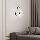 Zonder Alabaster LED Round Stone Disc Wall Light