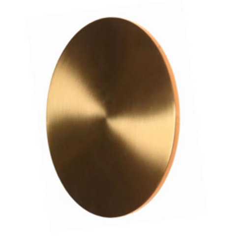 Luna LED 30cm Round Plate Wall Light Brushed Brass – Roundabout Lighting
