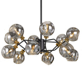 Annabel Pendant Light Matt Black/Antique Brass/Smoke Glass