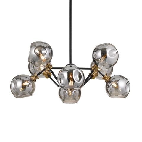 Annabel Pendant Light Matt Black/Antique Brass/Smoke Glass