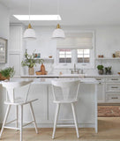 Cerema 1lt Metal Pendant Light White with Antique Brass and Black Highlights