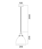 Cerema 1lt Metal Pendant Light White with Antique Brass and Black Highlights