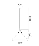 Cerema 1lt Metal Pendant Light White with Antique Brass and Black Highlights