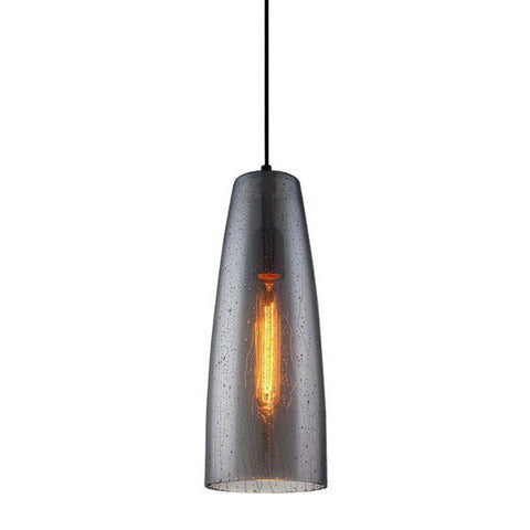 Chuva Pendant Light Black/Smoke Water Drop Glass