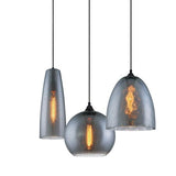 Chuva Pendant Light Black/Smoke Water Drop Glass