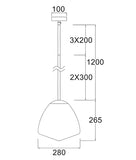 Ciotola 1lt Tipped Dome Opal Matt Frost Glass Pendant Light