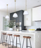 Ciotola 1lt Tipped Dome Opal Matt Frost Glass Pendant Light