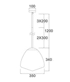 Ciotola 1lt Tipped Dome Opal Matt Frost Glass Pendant Light
