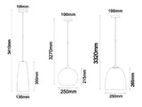 Chuva Pendant Light Black/Smoke Water Drop Glass