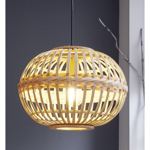 Oval rattan pendant light top