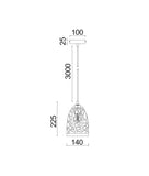 Escama 1lt Iron Cage Ellipse Pendant Light