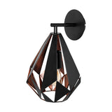 Carlton 1 Wall Bracket Light Copper/Black