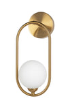 Dacaran Metal Oval Wall Bracket with Opal Orb Glass Ball