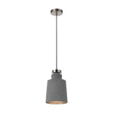 Fredi 1lt Concrete Look Metal Pendant Light Grey