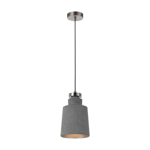 Fredi 1lt Concrete Look Metal Pendant Light Grey