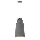 Fredi 1lt Concrete Look Metal Pendant Light Grey