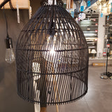 Sawyer Rattan Hanging Cane Woven Basket Shade Floor Lamp
