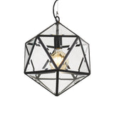 Lazlo 1lt Geometric Glass/Metal Pendant Light