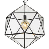 Lazlo 1lt Geometric Glass/Metal Pendant Light