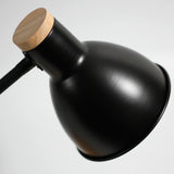 Merete Metal Adjustable Reading Table Lamp with Oak Timber