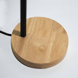 Merete Metal Adjustable Reading Table Lamp with Oak Timber