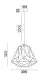 Marte 1lt Metal Cage Pendant Light