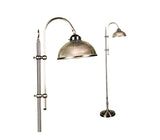 Marina Adjustable Reading Floor Lamp with Glass Shade Antique Brass