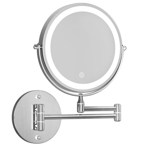 10X Magnifying Double-Sided Rechargeable Adjustable Bathroom Mirror Chrome